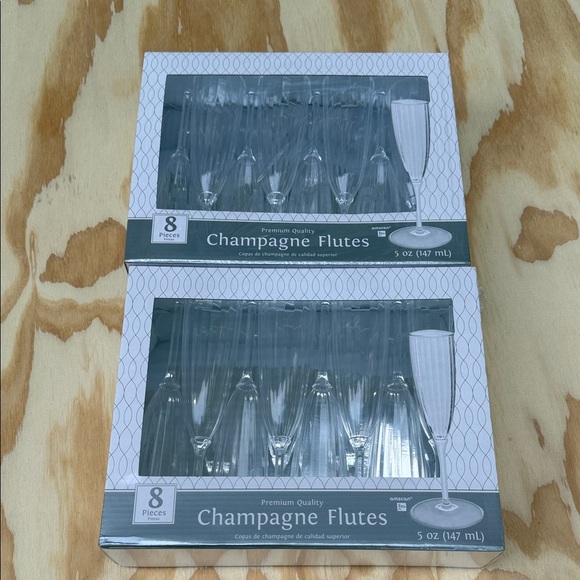 Clear Plastic Champagne Flutes – 5oz Clear Disposable Champagne Flutes 16pieces - Picture 1 of 4